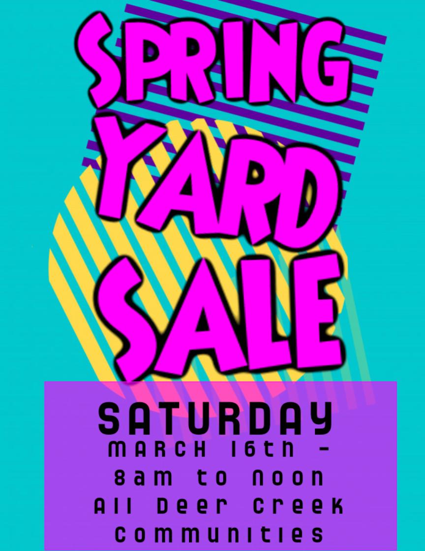 SPRING YARD SALE Sat, Mar 16, 2019, 812